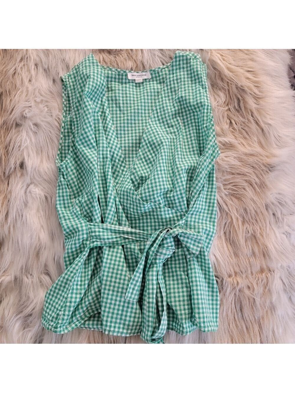 Beach Lunch Lounge Gingham Tie Front Tank